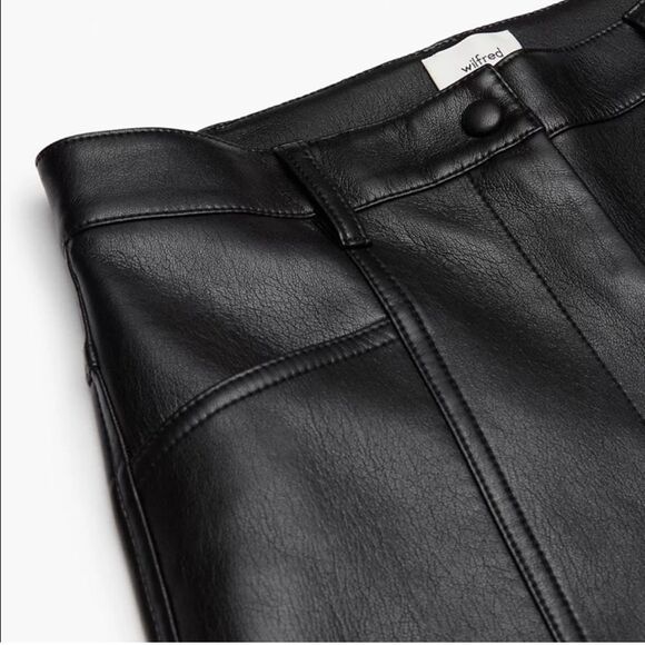 Aritzia Wilfred vegan black leather pants size 2 - Picture 3 of 12